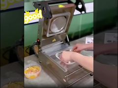 丸いトレイの密封機