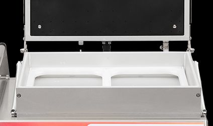 Hand Pressed Vacuum Skin Sealing Machine with Food Grade 304 Stainless Steel and 6061 Anodized Aluminum Mold for Fast Food Tray Sealing