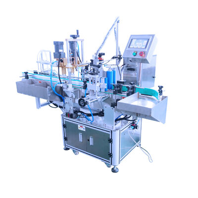 Full automatic double head magnetic pump filling screw cap spray code labeling integrated machine Z200 alcohol perfume mineral water filling