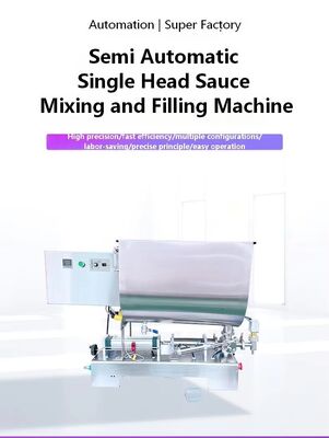 Semi Automatic Mixing and Filling Machine CH-BJLGZ Chili Sauce Packaging and Filling Equipment, Bottled Paste Single Head Filling Machine